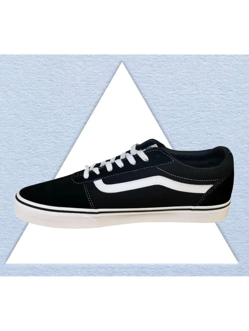 Vans Ward Suede Canvas Shoes Sneakers Black White VN0A36EMC4R Mens Size 11.5 New